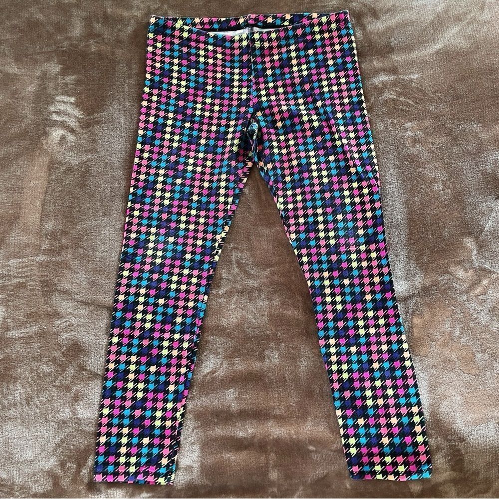 Total Girl Multicolor Houndstooth Leggings Size XL/ 18 1/2 plus